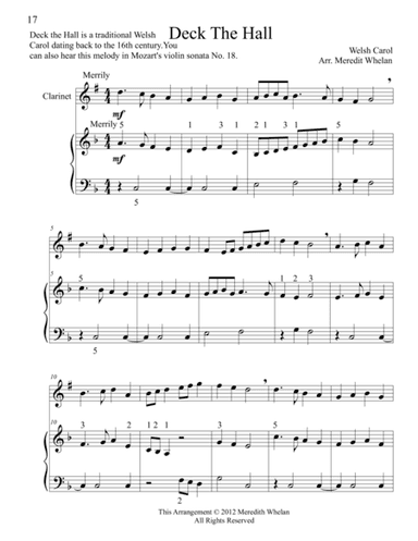 Christmas Duets for Clarinet & Piano:  Deck The Hall (arr. Meredith Whelan)
