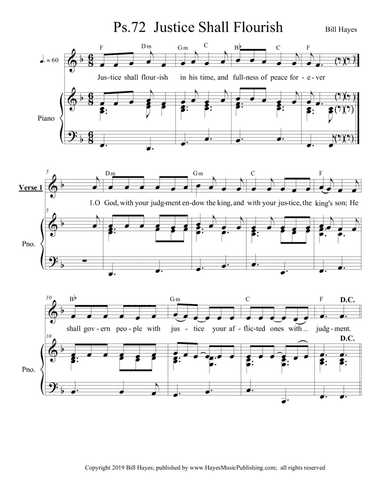 Psalm 72: Justice Shall Flourish - piano/vocal