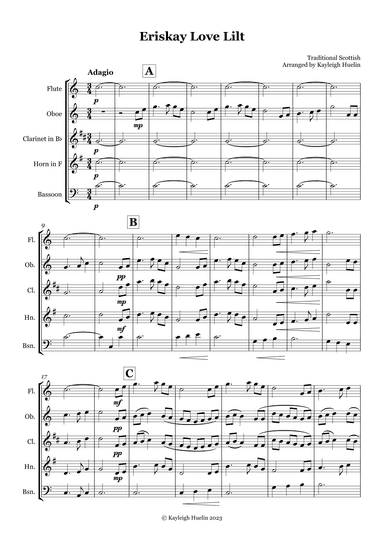 Eriskay Love Lilt - Wind quintet (arr. Kayleigh Huelin)