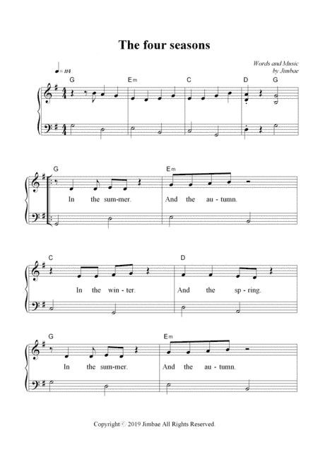 The four seasons (Nursery Rhymes for Easy Piano)