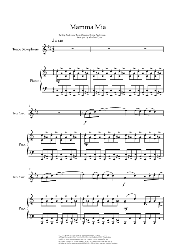 Mamma Mia (arr. Matthew pyeon)