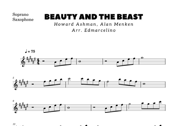 Beauty And The Beast (arr. Edmarcelino)