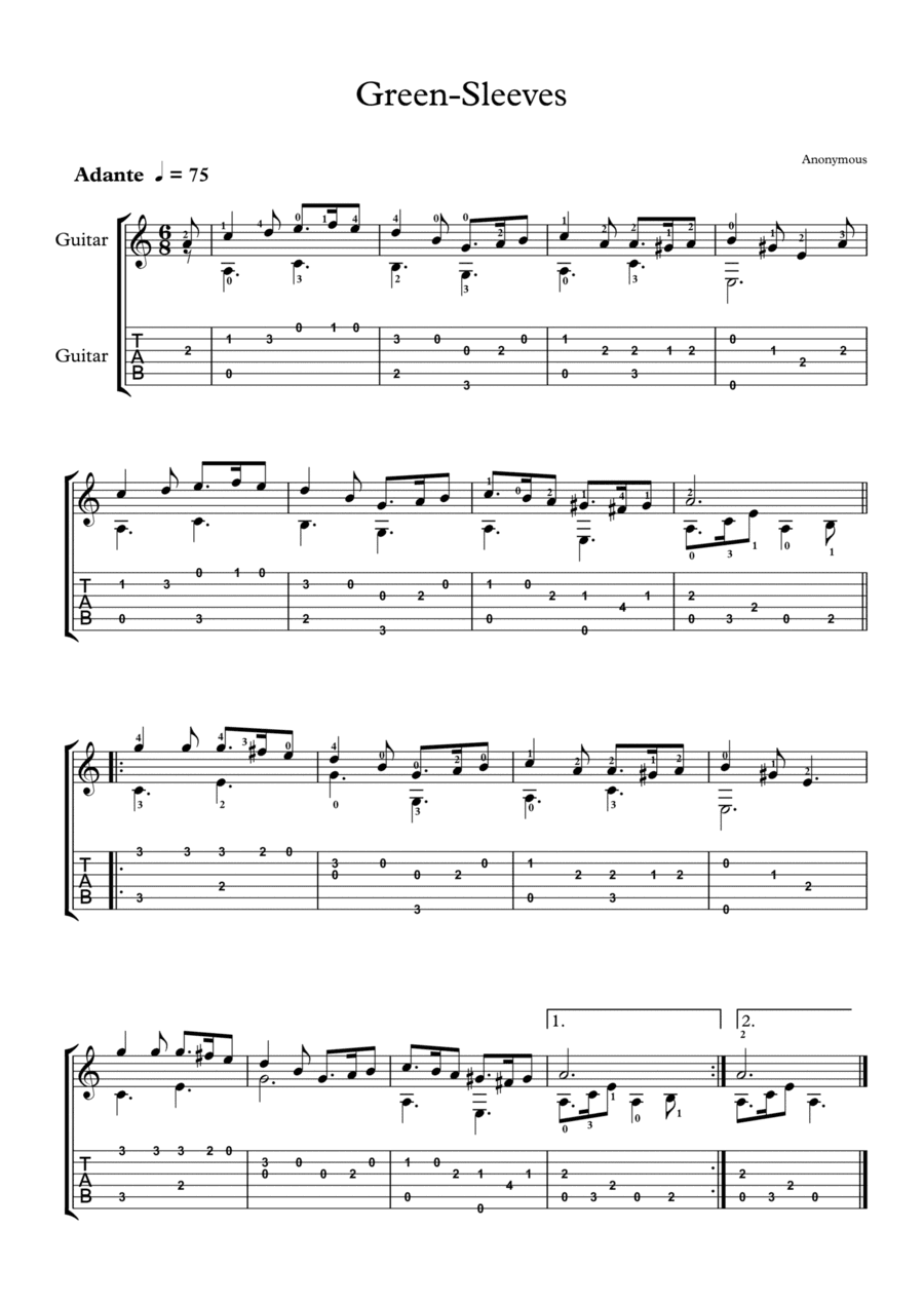 Green Sleeves (arr. Rebeca Goncalves)