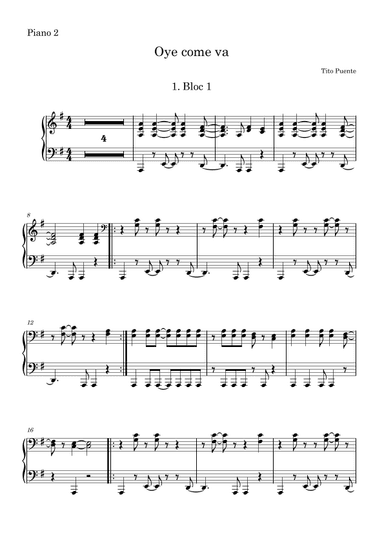 Oye Como Va (arr. Harvus Sylvain)
