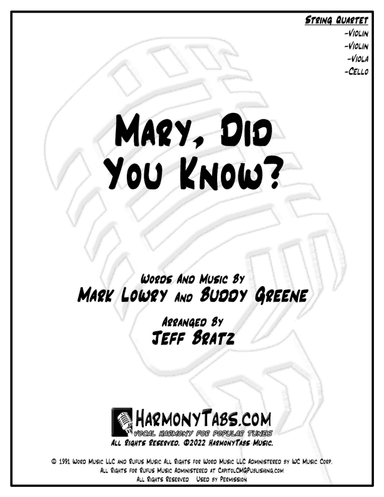 Mary, Did You Know? (arr. Jeff Bratz)