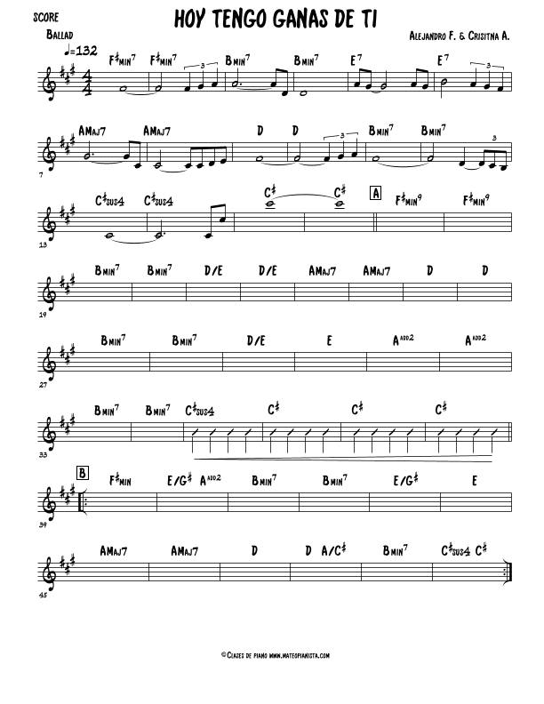 Hoy Tengo Ganas De Ti (arr. Mateo Aguilar)