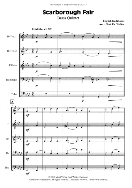 Scarborough Fair (arr. Gert Th. Walter)