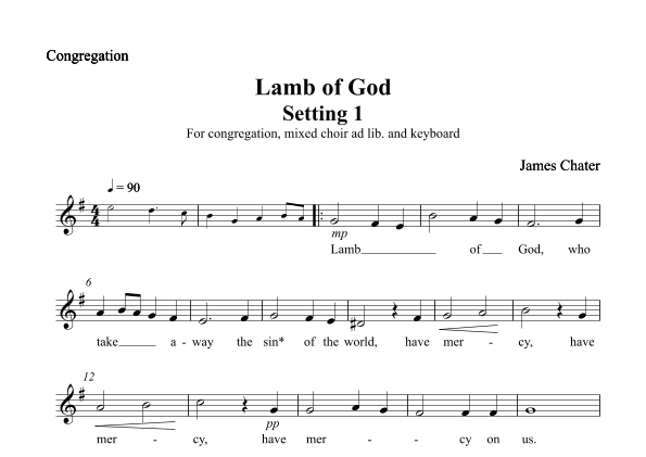 Lamb of God (setting 1) (congregational part)