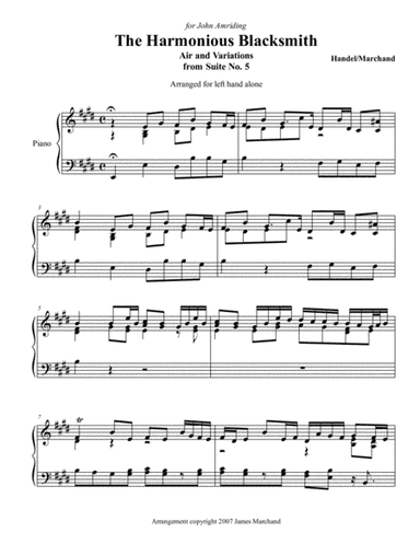 The Harmonious Blacksmith, arr. for the left hand alone (arr. James Marchand)