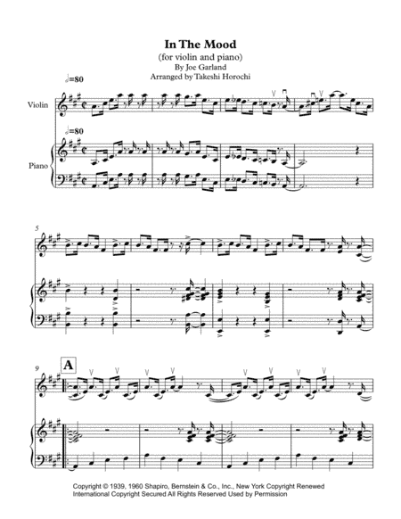 In The Mood (arr. Takeshi Horochi)