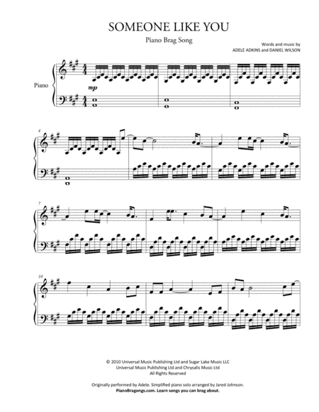 Someone Like You (arr. Jared Johnson)