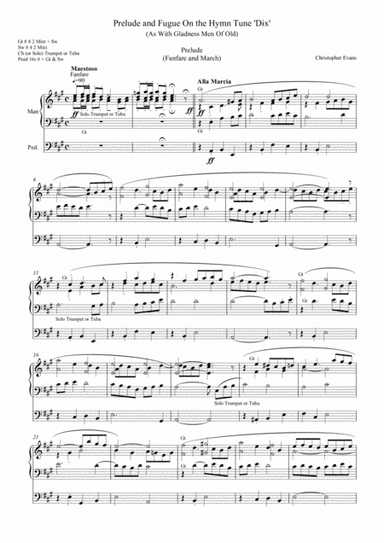Prelude and Fugue on 'Dix' (As With Gladness Men of Old) for Organ