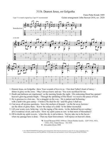 311b Dearest Jesus, on Golgotha with Intro (arr. John Stewart 2016, rev. 2020)