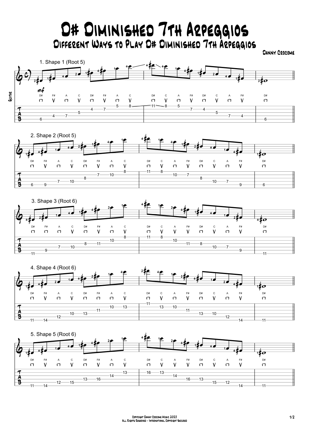 D# Diminished 7th Arpeggios (5 Ways to Play)