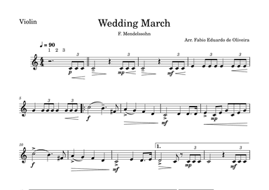 Wedding March (Mendelssohn) - Easy Arrangement (arr. Fabio Eduardo de Oliveira)
