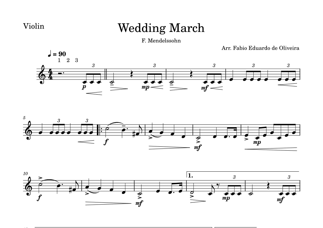 Wedding March (Mendelssohn) - Easy Arrangement (arr. Fabio Eduardo de Oliveira)