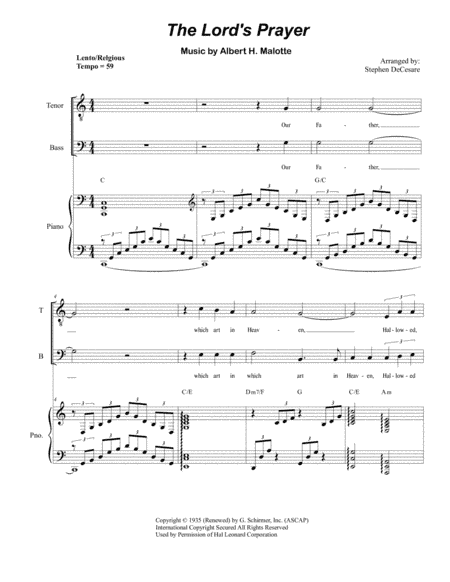 The Lord's Prayer (arr. Stephen DeCesare)