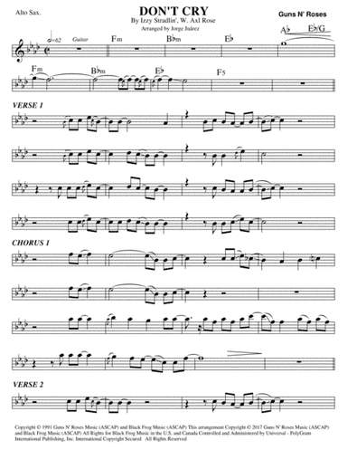 Don't Cry (arr. Jorge Juárez)