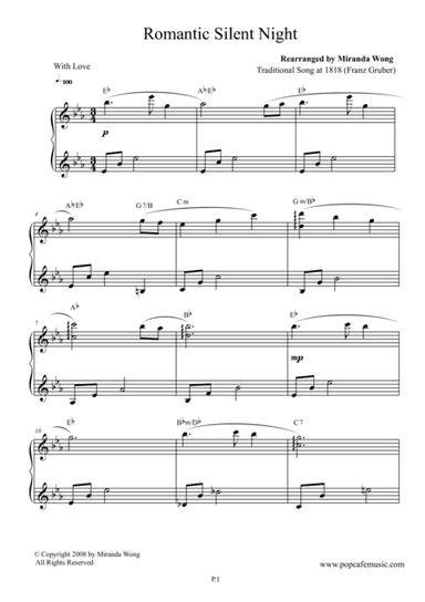 Romantic Silent Night - Piano Solo (arr. Miranda Wong)