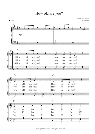 How old are you? (Nursery Rhymes for Easy Piano)