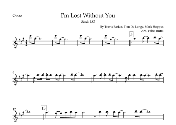 I'm Lost Without You (arr. Fabio Britto)