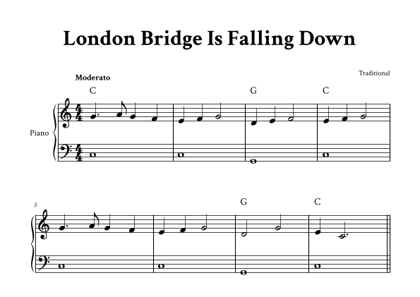 London Bridge Is Falling Down - Easy Piano in C (arr. Yuri Noronha)