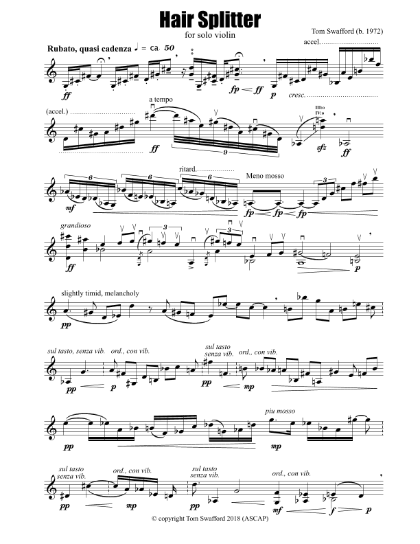Hair Splitter for solo violin