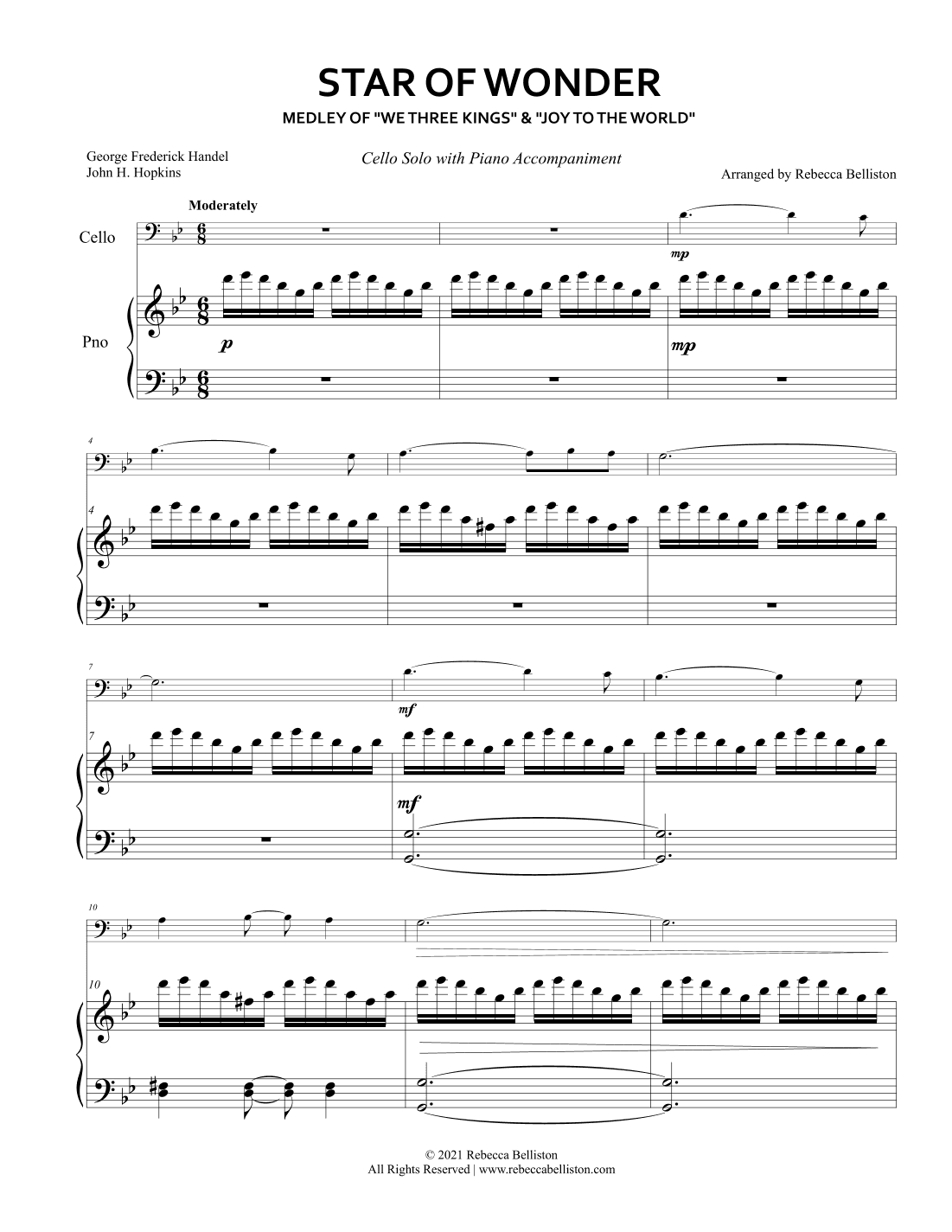 Star of Wonder: Medley of We Three Kings and Joy to the World (Cello Solo) (arr. Rebecca Belliston)