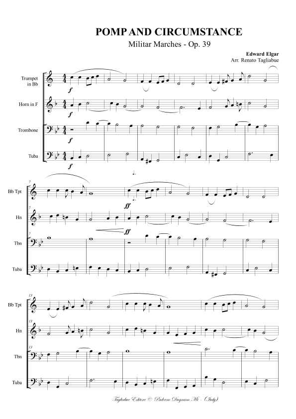 POMP AND CIRCUSTANCE - Militar Marches - Op. 39 (arr. Renato Tagliabue)
