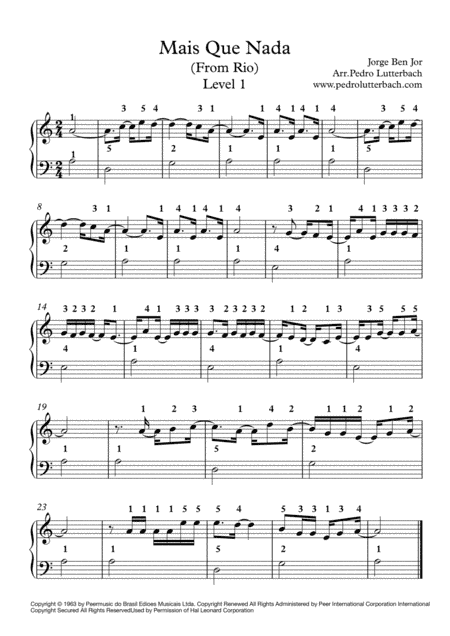 Mas Que Nada (arr. Pedro Lutterbach)