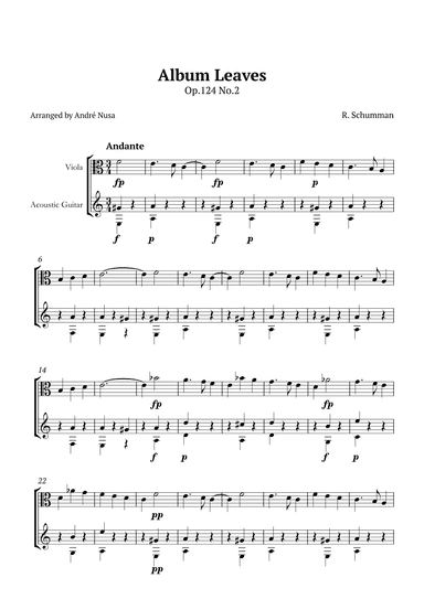 Album Leaves Op.124 No.2 (arr. André Nusa)