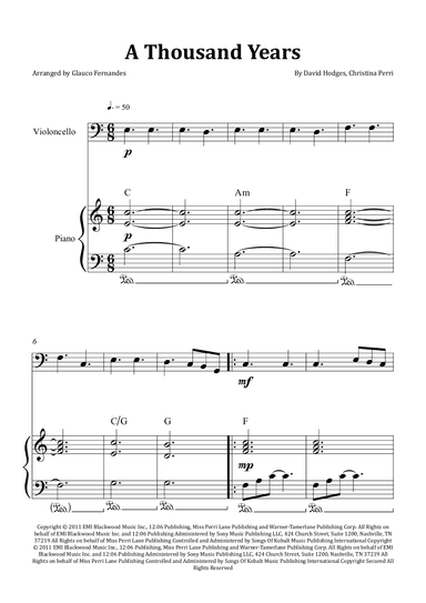 A Thousand Years (arr. Glauco Fernandes)