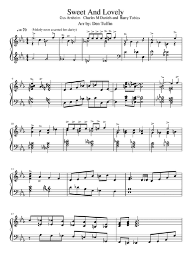 Sweet And Lovely (arr. Den Tuffin)