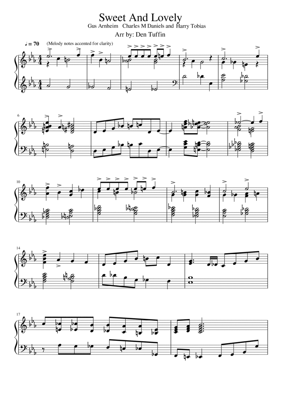 Sweet And Lovely (arr. Den Tuffin)