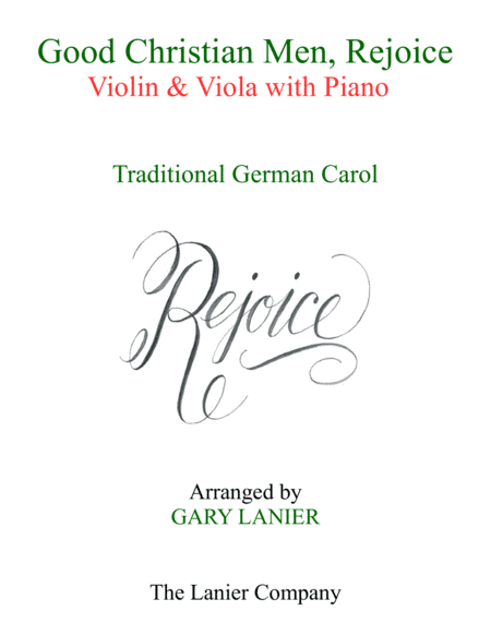 GOOD CHRISTIAN MEN, REJOICE (Violin, Viola with Piano & Score/Parts) (arr. Gary Lanier)
