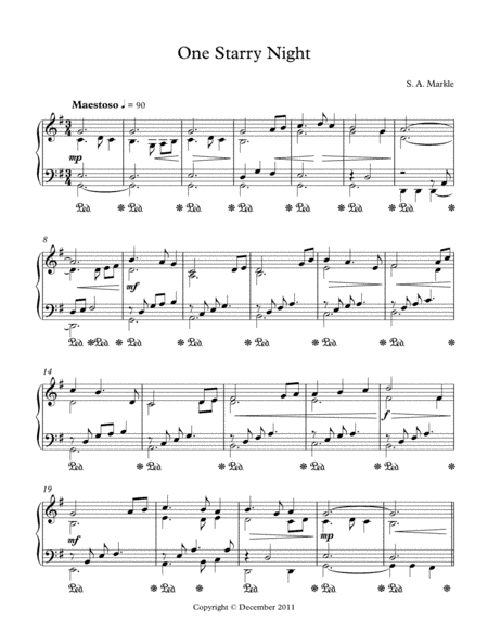 One Starry Night (for Piano)