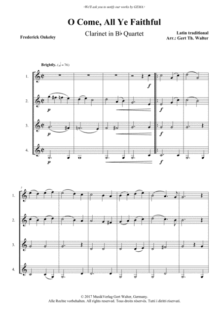 O Come, All Ye Faithful (arr. Gert Th. Walter)