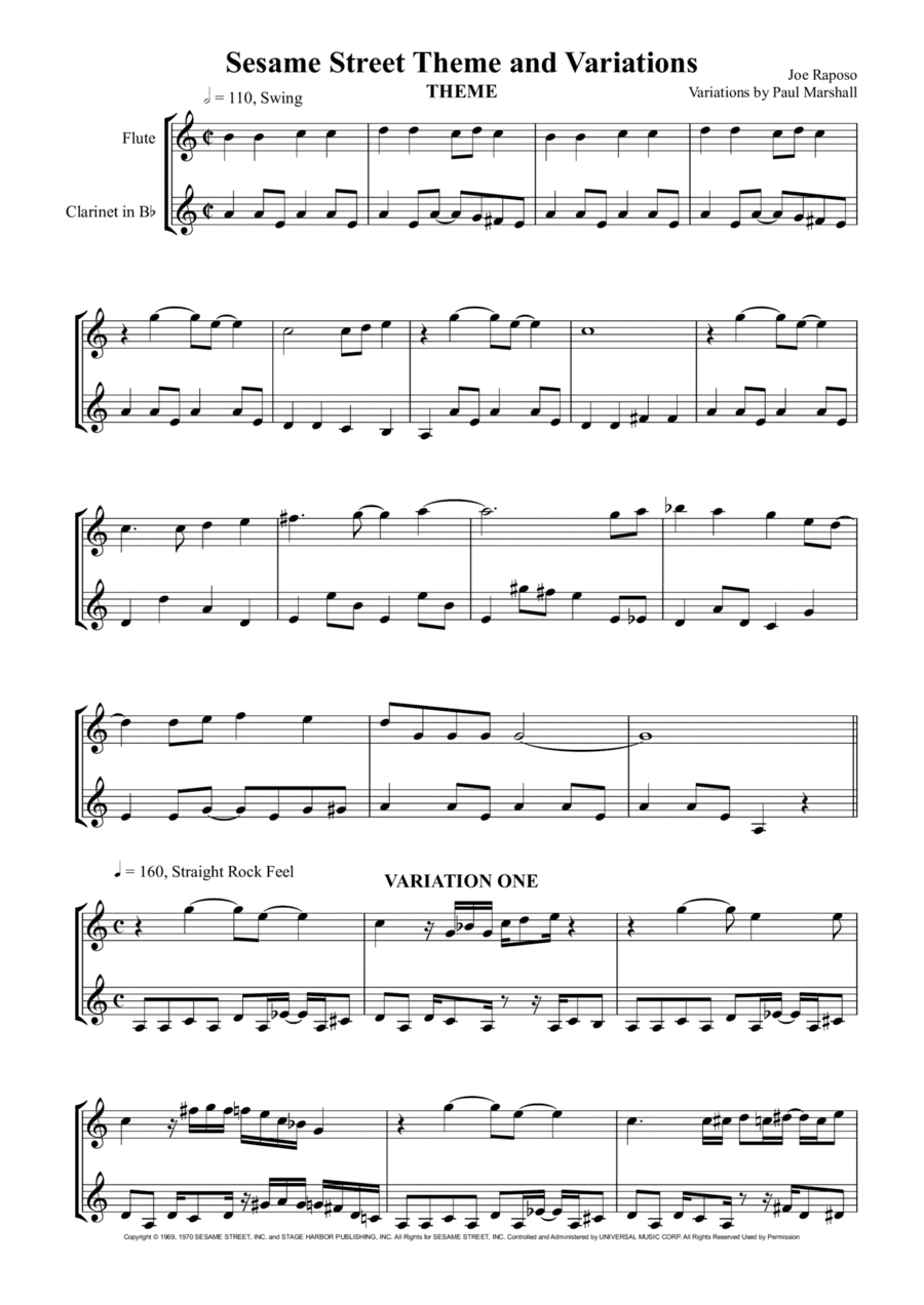 Sesame Street Theme (arr. Paul Marshall)