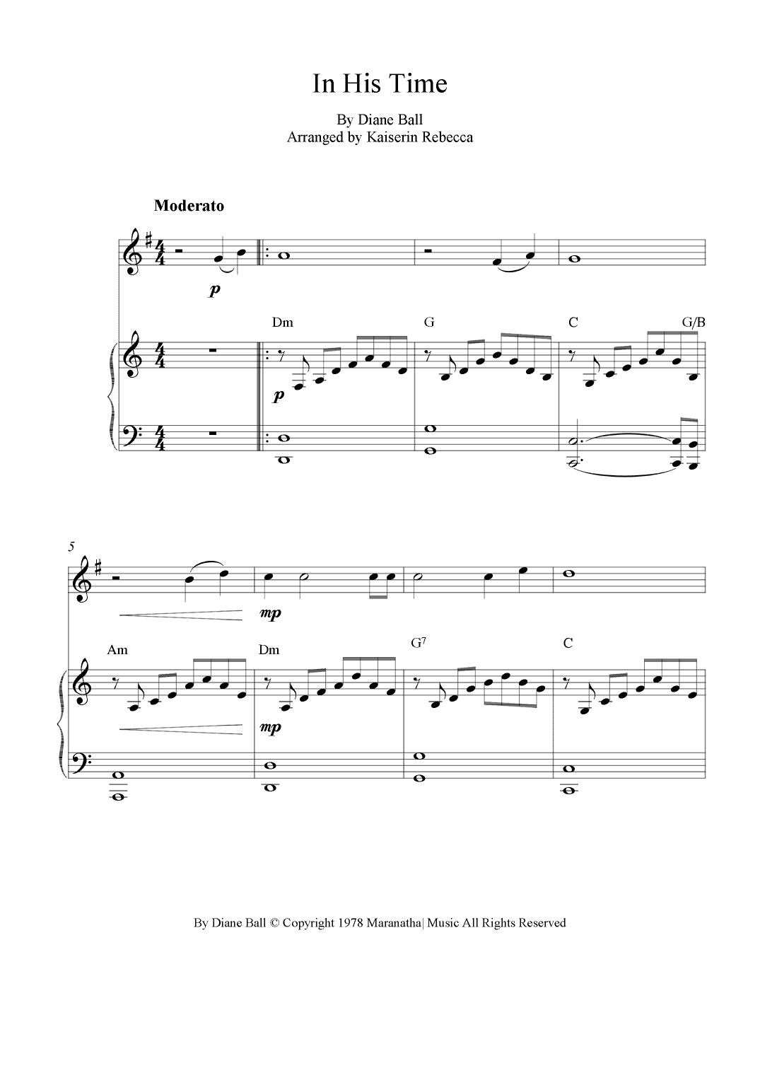 In His Time (arr. Kaiserin Rebecca)