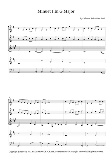 Minuet I In G Major (arr. Fernanda Moura)