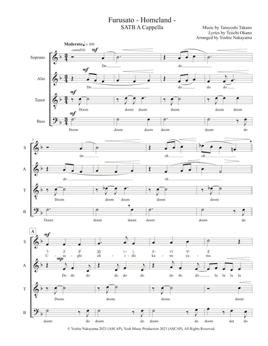 Furusato - Homeland - SATB Acappella (arr. Yoshie Nakayama)