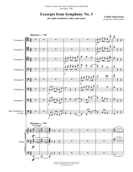 Symphony No. 3 Finale for Trombones, Tuba and Organ (arr. Reynolds, Jeff)