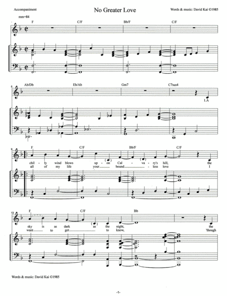 No Greater Love (accompaniment)
