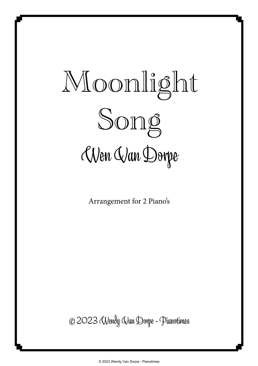 Moonlight Song Arr. For 2 Piano’s