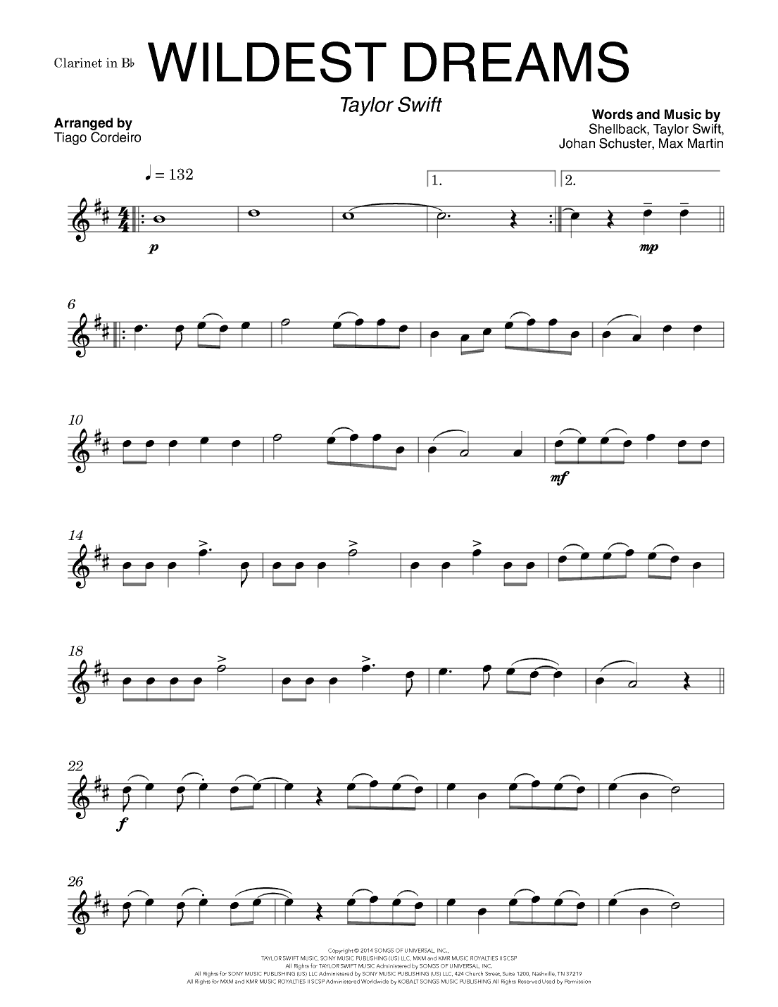 Wildest Dreams (arr. Tiago Cordeiro)