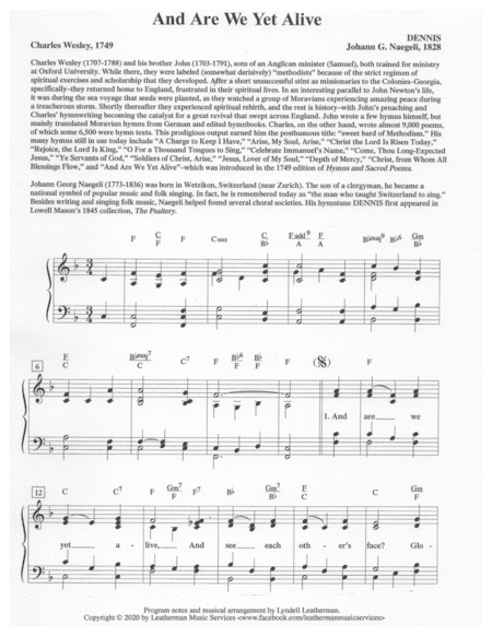 And Are We Yet Alive (arr. Lyndell Leatherman)