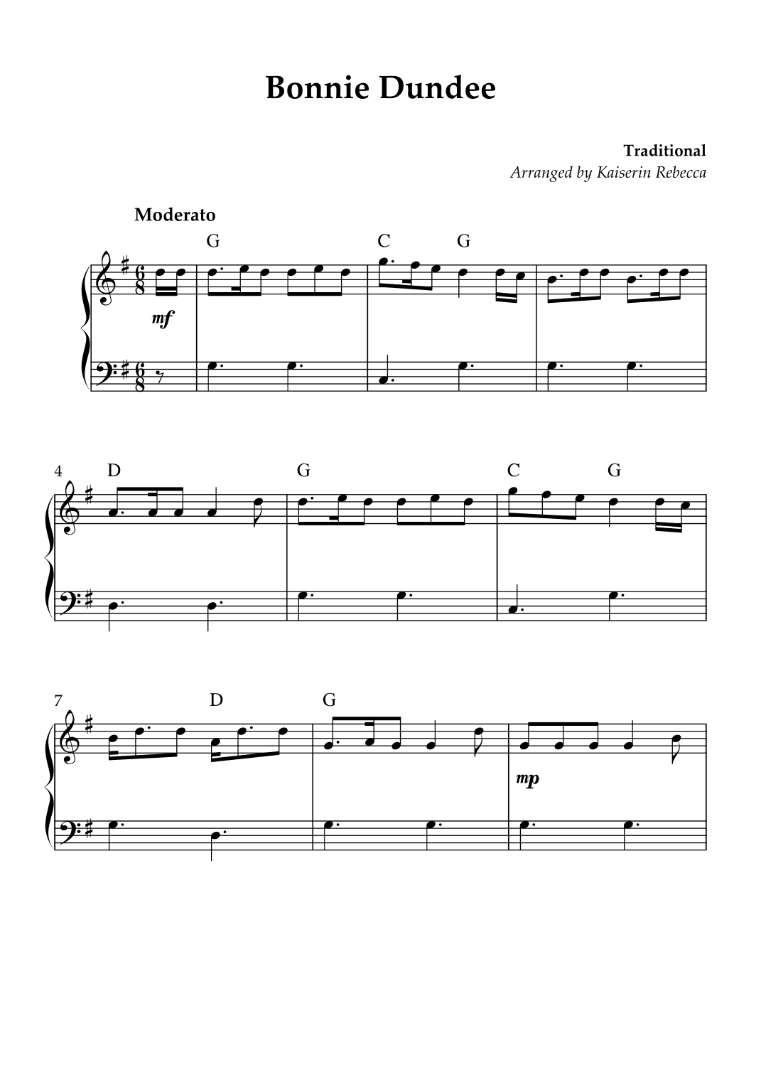 Bonnie Dundee (arr. Kaiserin Rebecca)