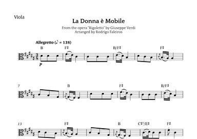 La Donna è Mobile (arr. Rodrigo Faleiros)