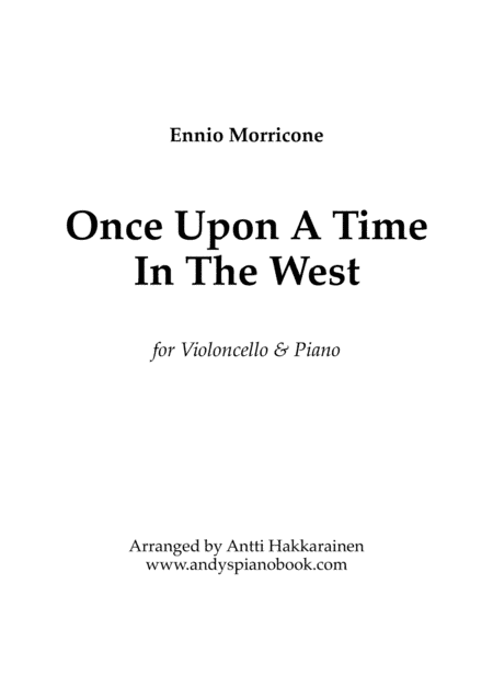 Once Upon A Time In The West from the Paramount Picture ONCE UPON A TIME IN THE WEST (arr. Antti Hakkarainen)