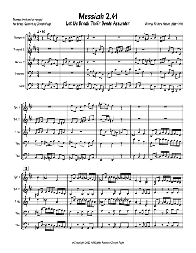 Messiah 2.41 Let Us Break Their Bonds Asunder (arr. Joseph Pugh)